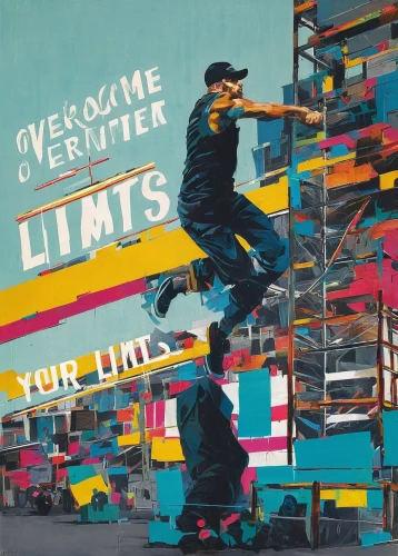 limitations,lima,lift up,limbs,high-wire artist,cd cover,weightless,climb,car limit,artistic roller skating,jumps,lift-off,album cover,lis,littering,skaters,bleachers,lims,climb up,lifter,Conceptual Art,Oil color,Oil Color 02