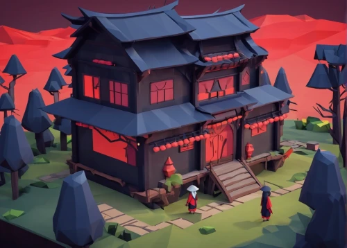 witch's house,witch house,house in the forest,little house,haunted house,lonely house,small house,the haunted house,ancient house,halloween scene,miniature house,devilwood,low poly,small cabin,red barn,red roof,collected game assets,halloween background,tavern,treasure house,Unique,3D,Low Poly