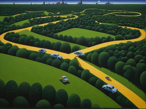 racing road,dutch landscape,forest road,grant wood,campground,rural landscape,caravanning,winding roads,roads,winding road,cartoon forest,crossroad,rolling hills,alligator alley,hedge,race track,mountain road,tree grove,autobahn,le mans,Art,Artistic Painting,Artistic Painting 30