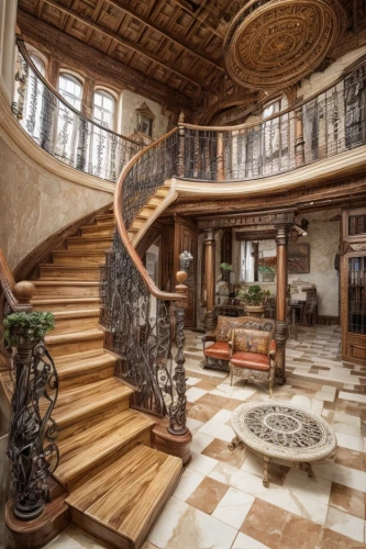 winding staircase,staircase,outside staircase,circular staircase,mansion,spiral staircase,luxury home interior,luxury property,wooden stairs,stairs,luxury home,ornate room,luxury real estate,crib,stair,stone stairs,interior design,beautiful home,stairway,stairwell,Interior Design,Living room,Mediterranean,Spanish Colonial Charm