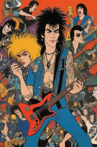 stray cats,rock music,rock 'n' roll,rock,rock'n roll,1986,thrash metal,80s,rock and roll,eighties,1982,rock n roll,1980's,punk,rock concert,1980s,electric guitar,rock'n roll mobile,ace,dig it up,Illustration,Children,Children 01