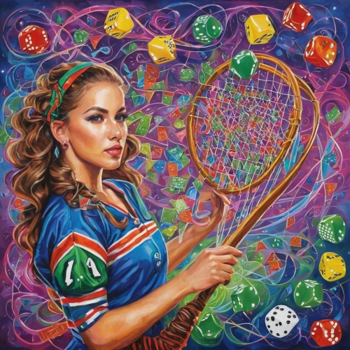 woman playing tennis,tennis player,hula hoop,tennis racket,woman playing,hula,rangoli,tennis,rubik,color pencil,indigenous painting,candy crush,dartboard,cd cover,rakhi,oil painting on canvas,baton twirling,hoop (rhythmic gymnastics),camogie,mexican calendar,Illustration,Paper based,Paper Based 09