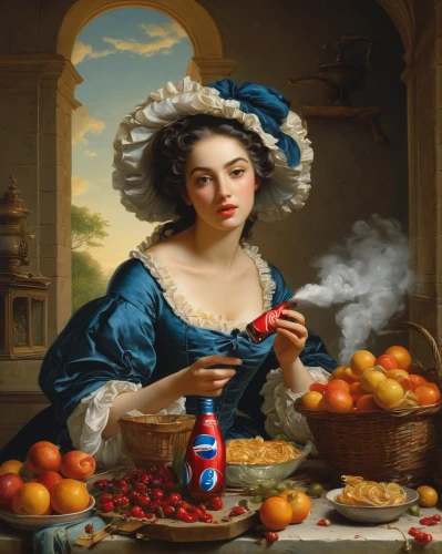 woman eating apple,woman holding pie,girl in the kitchen,girl with bread-and-butter,girl picking apples,girl with cereal bowl,woman drinking coffee,giardiniera,italian painter,woman with ice-cream,meticulous painting,apple jam,bougereau,passion fruit oil,cooking oil,milkmaid,basket with apples,still life with jam and pancakes,oil food,winemaker,Art,Classical Oil Painting,Classical Oil Painting 36