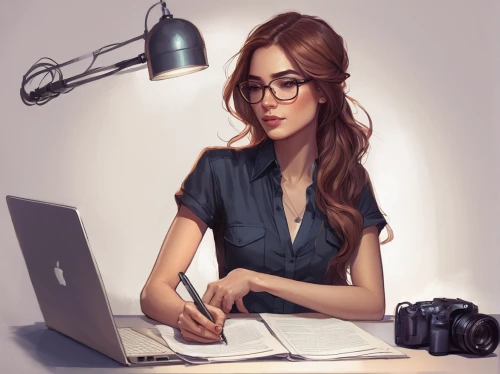 girl studying,study,camera illustration,girl at the computer,illustrator,world digital painting,girl drawing,digital painting,freelance,librarian,artist portrait,photoshop school,freelancer,sci fiction illustration,office worker,fashion vector,reading glasses,assistant,author,portrait background,Conceptual Art,Fantasy,Fantasy 17