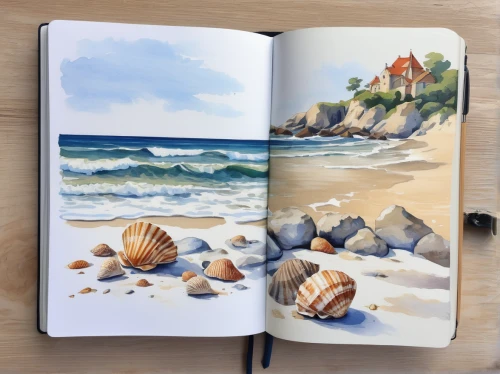 watercolor seashells,seashells,marine gastropods,sea shells,beachcombing,sea shell,beach shell,seashell,shells,beach landscape,sea stack,sea snail,blue sea shell pattern,beach scenery,clamshell,beach hut,seascapes,wood and beach,watercolor pencils,rocky beach,Art,Classical Oil Painting,Classical Oil Painting 07