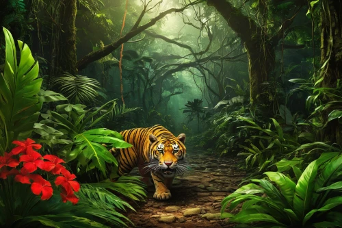 jungle,chestnut tiger,king of the jungle,forest animal,sumatran tiger,tropical jungle,forest background,forest animals,world digital painting,young tiger,a tiger,rain forest,tiger cub,tiger,rainforest,tiger png,forest walk,in the forest,tropical animals,forest path,Conceptual Art,Daily,Daily 07