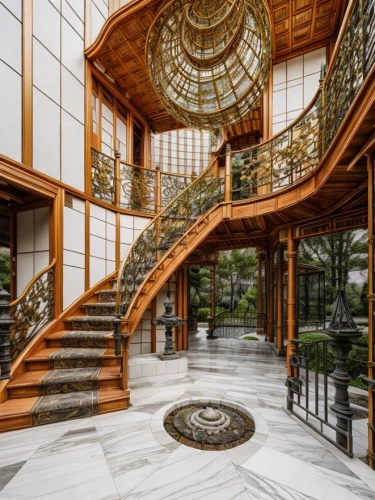 winding staircase,circular staircase,outside staircase,spiral staircase,staircase,spiral stairs,wooden stair railing,wooden stairs,luxury property,luxury home interior,steel stairs,japanese architecture,winding steps,asian architecture,stair,patterned wood decoration,art nouveau design,luxury real estate,winners stairs,stairs,Architecture,Industrial Building,Japanese Traditional,Kitayama