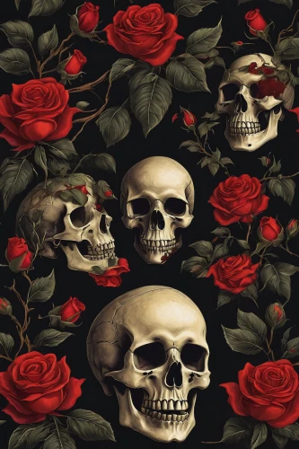 rosebushes,way of the roses,red roses,skulls and,dance of death,roses,skulls,noble roses,scent of roses,scull,roses pattern,sugar roses,memento mori,old country roses,wild roses,bandana background,skull bones,skulls bones,flowers png,skull rowing,Art,Classical Oil Painting,Classical Oil Painting 05