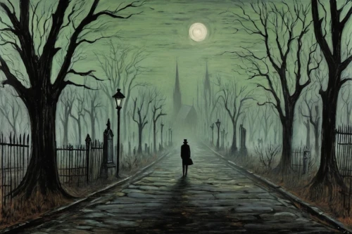 halloween background,halloween bare trees,halloween and horror,bram stoker,halloween illustration,slender,hollow way,haunted forest,sleepwalker,halloween scene,pathway,the mystical path,the path,dark art,halloween poster,path,dark park,dark gothic mood,night scene,halloween wallpaper,Art,Artistic Painting,Artistic Painting 01