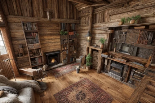 cabin,small cabin,rustic,home interior,log cabin,wooden floor,the cabin in the mountains,attic,wood floor,wood texture,livingroom,log home,bookshelves,wooden beams,wooden house,wooden planks,interior design,loft,living room,interiors,Interior Design,Living room,Farmhouse,Andean Warmth