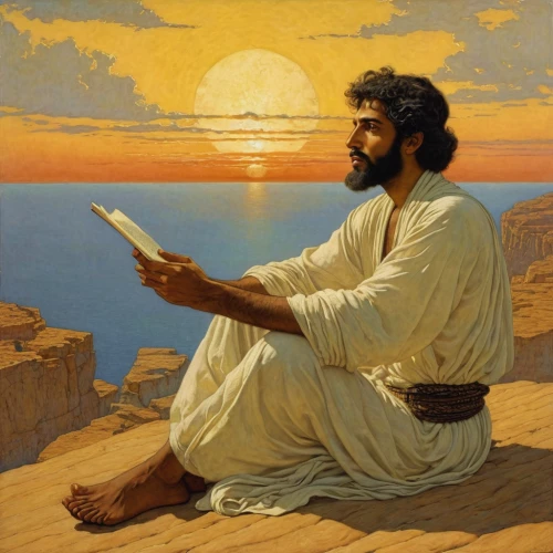 persian poet,biblical narrative characters,new testament,bible pics,old testament,abraham,prophet,lev lagorio,bibel,moses,dead sea scroll,pythagoras,the good shepherd,quran,man with a computer,benediction of god the father,orientalism,bibliology,middle eastern monk,prayer book,Illustration,Retro,Retro 01