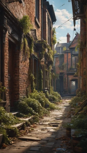 old linden alley,lostplace,alleyway,alley,lost place,medieval street,old town,abandoned places,lost places,cobblestone,croft,deadwood,abandoned place,old home,red brick,rescue alley,dandelion hall,abandoned,the old town,old quarter,Photography,General,Commercial