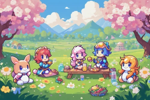 spring background,picnic,family picnic,springtime background,easter banner,tulip festival,picnic basket,april fools day background,easter background,lily family,picking flowers,fairy village,fairy forest,spring greeting,spring blossoms,clover meadow,field of flowers,fairy world,flower background,japanese sakura background,Unique,Pixel,Pixel 02
