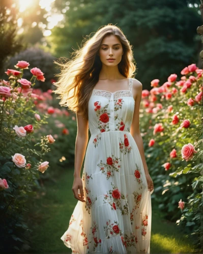 girl in flowers,beautiful girl with flowers,girl in a long dress,girl in the garden,flower girl,scent of roses,with roses,vintage floral,way of the roses,romantic portrait,floral dress,blooming roses,splendor of flowers,field of flowers,enchanting,floral background,romantic look,wild roses,flower fairy,garden fairy,Photography,Documentary Photography,Documentary Photography 02