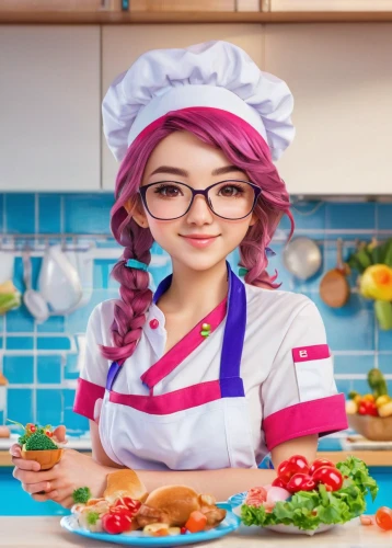 girl in the kitchen,chef,cooking show,chef hat,food and cooking,cooking book cover,chef hats,chef's uniform,food preparation,men chef,gastronomy,mini e,chef's hat,chefs kitchen,kitchen work,restaurants online,star kitchen,red cooking,cuisine,culinary,Illustration,Japanese style,Japanese Style 02