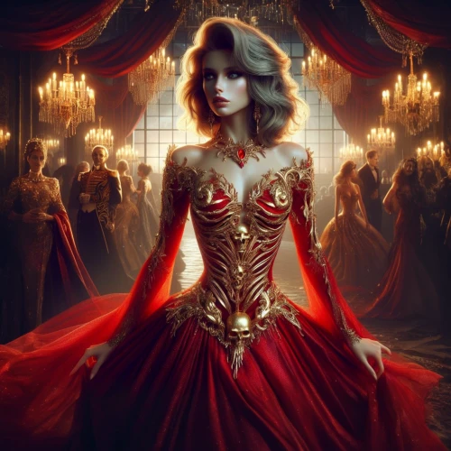 red gown,lady in red,queen of hearts,man in red dress,masquerade,red,fantasy woman,fantasy art,the enchantress,queen of the night,red tunic,sorceress,christmas gold and red deco,red cape,priestess,fantasy picture,fire angel,burlesque,golden crown,celtic queen