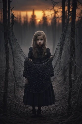 mystical portrait of a girl,little girl in wind,the little girl,girl with tree,conceptual photography,little girl with umbrella,child girl,photo manipulation,gothic portrait,dark art,lonely child,forest dark,photomanipulation,little girl,child portrait,inner child,dark gothic mood,children's fairy tale,black landscape,the witch,Photography,Documentary Photography,Documentary Photography 22