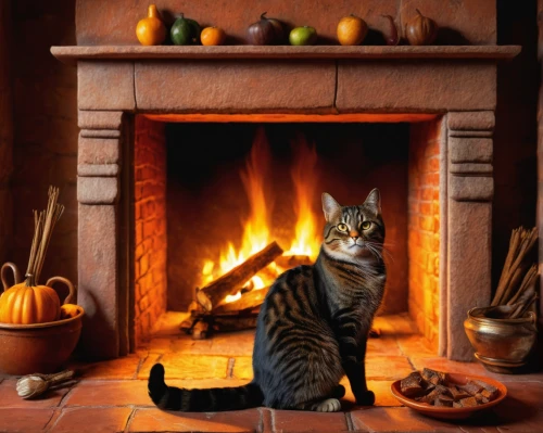 wood stove,fireplaces,fireplace,autumn decor,seasonal autumn decoration,fire place,domestic heating,wood-burning stove,fireside,autumn decoration,log fire,christmas fireplace,american wirehair,autumn chores,hearth,warming,warm and cozy,fire in fireplace,food warmer,november fire,Art,Classical Oil Painting,Classical Oil Painting 16