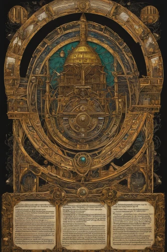 planisphere,astronomical clock,armillary sphere,stargate,copernican world system,sextant,ship's wheel,steampunk gears,old world map,the aztec calendar,paysandisia archon,artifact,magic grimoire,talisman,dharma wheel,the order of the fields,icon magnifying,argus,arcanum,panopticon,Art,Classical Oil Painting,Classical Oil Painting 28