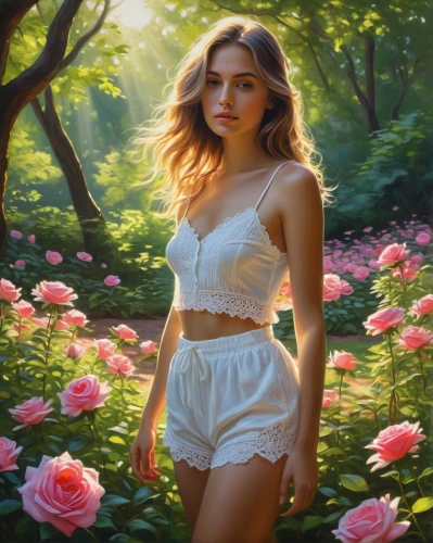 girl in flowers,beautiful girl with flowers,scent of roses,floral,flower background,girl in the garden,secret garden of venus,with roses,floral background,wild roses,world digital painting,springtime background,spring background,flower girl,digital painting,splendor of flowers,romantic portrait,flower fairy,flora,way of the roses,Conceptual Art,Fantasy,Fantasy 09