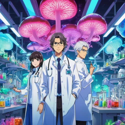 natural scientists,scientist,chemical laboratory,laboratory,pathologist,marine scientists,researchers,chemist,theoretician physician,doctors,pharmacy,microbiologist,laboratory flask,medical professionals,laboratory information,medical sister,cells,medical staff,yuki nagato sos brigade,science fair,Illustration,Japanese style,Japanese Style 03