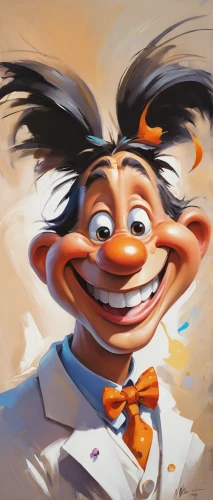 caricaturist,cartoon doctor,caricature,alfalfa,beaker,pinocchio,goofy,jiminy cricket,waiter,disney character,ernie,ventriloquist,toons,cartoon character,digital painting,donald,syndrome,johnny jump up,geppetto,2d,Conceptual Art,Oil color,Oil Color 03