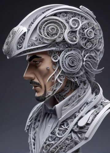 equestrian helmet,conquistador,the emperor's mustache,yi sun sin,motorcycle helmet,steel helmet,bicycle helmet,silversmith,knight armor,3d model,3d man,silver lacquer,admiral von tromp,lid,head plate,pickelhaube,german helmet,kokoshnik,helmet,emperor snake,Unique,Paper Cuts,Paper Cuts 09