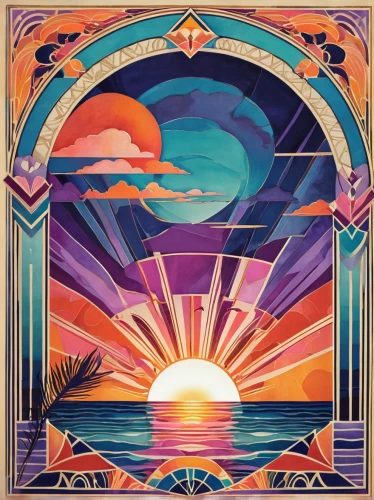 3-fold sun,sun,kaleidoscope art,kaleidoscope,coast sunset,kaleidoscopic,polynesia,reverse sun,sunset beach,layer of the sun,70s,sunburst background,kaleidoscope website,delight island,lsd,sol,beatenberg,pacific,psychedelic art,summer solstice,Illustration,Vector,Vector 16