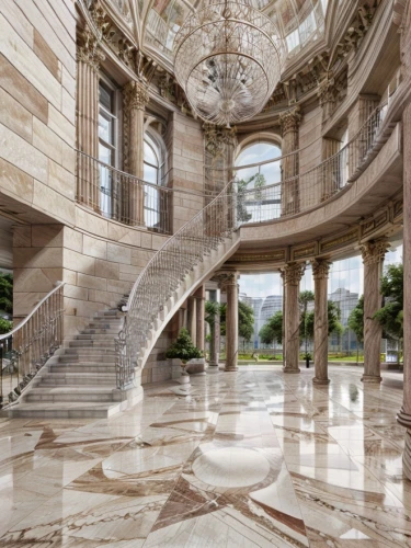 marble palace,luxury home interior,mansion,luxury property,circular staircase,floor fountain,outside staircase,belvedere,winding staircase,entrance hall,staircase,emirates palace hotel,luxury real estate,iranian architecture,persian architecture,luxury home,ballroom,ceramic floor tile,lobby,royal interior,Architecture,Large Public Buildings,Modern,Plateresque