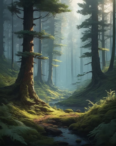 coniferous forest,fir forest,spruce forest,spruce-fir forest,forest landscape,elven forest,forest glade,old-growth forest,forest background,forest,pine forest,forests,temperate coniferous forest,druid grove,forest tree,the forest,forest floor,cartoon forest,the forests,fairy forest,Conceptual Art,Fantasy,Fantasy 12