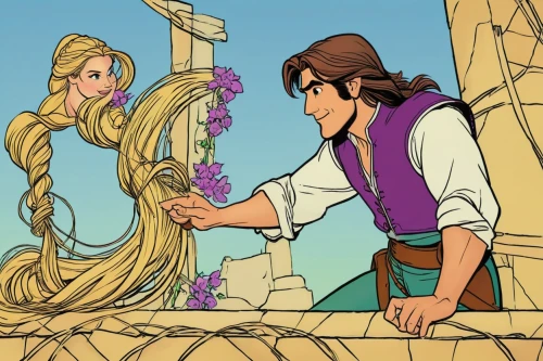 rapunzel,tangled,coloring,coloring outline,coloring picture,braiding,prince and princess,braid,princess sofia,coloring for adults,colouring,romance novel,coloring page,princess anna,coloring book for adults,coloring pages,princess' earring,jasmine,fairy tale,jasmine flower,Illustration,American Style,American Style 14