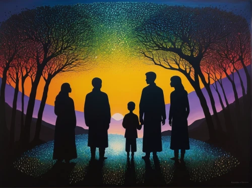 the dawn family,parents with children,families,the mother and children,arrowroot family,birch family,mulberry family,indigenous painting,parents and children,mother with children,holy family,women silhouettes,harmonious family,mother and children,contemporary witnesses,aboriginal painting,buckthorn family,family tree,barberry family,graduate silhouettes,Illustration,Abstract Fantasy,Abstract Fantasy 20