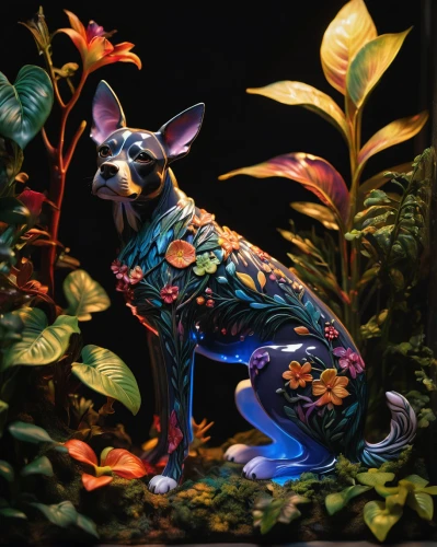 whimsical animals,chihuahua,panther chameleon,flower animal,bengal cat,animal figure,sphynx,pet portrait,peterbald,flower cat,panther,jazz frog garden ornament,cornish rex,anthropomorphized animals,corgi-chihuahua,calico cat,color rat,devon rex,the french bulldog,fauna,Photography,Artistic Photography,Artistic Photography 02