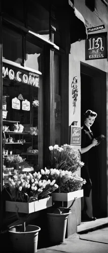 greengrocer,pastry shop,bakery,butcher shop,store fronts,kitchen shop,street cafe,shopkeeper,grocer,flower shop,coffe-shop,village shop,cake shop,street photography,convenience store,store front,market stall,bakery products,vendors,streetlife,Photography,Black and white photography,Black and White Photography 08