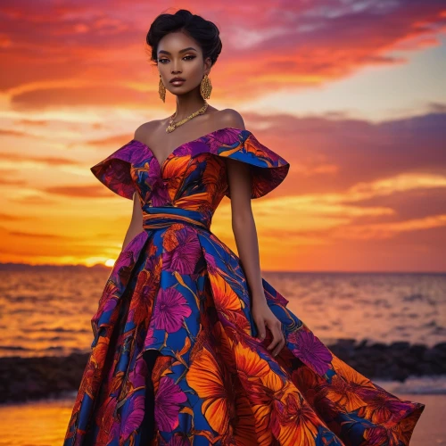 evening dress,quinceañera,quinceanera dresses,girl in a long dress,african woman,sunset glow,moana,african american woman,vibrant color,ghana,ball gown,miss vietnam,tiana,east africa,beautiful african american women,african,splendid colors,a girl in a dress,antigua,flamenco,Illustration,Japanese style,Japanese Style 13