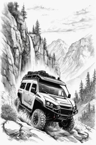 lexus gx,toyota 4runner,lexus lx,toyota fj cruiser,toyota land cruiser,4 runner,expedition camping vehicle,honda pilot,4wd,4x4,mitsubishi endeavor,nissan armada,mercedes-benz g-class,nissan xterra,all-terrain,explorer,vanlife,toyota land cruiser prado,mountaineer,honda ridgeline,Illustration,Black and White,Black and White 34