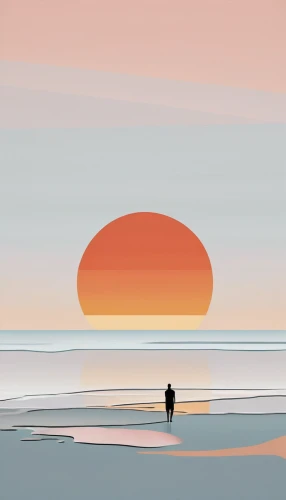 coast sunset,dune sea,minimalism,sunset,dune landscape,dune,beach landscape,orange sky,minimalist,sunset beach,the horizon,horizon,seascape,minimalist wallpaper,sun and sea,red sun,sunrise beach,setting sun,gulf,man at the sea,Illustration,Black and White,Black and White 32