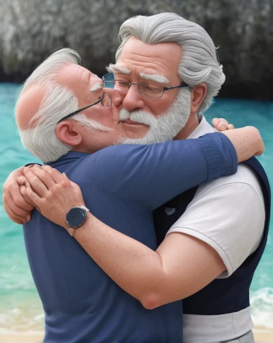 embrace,old couple,grandpa,retirement,hug,gay love,popeye village,santa claus at beach,forbidden love,hugs,pda,grandparents,senior citizens,reunion,the hands embrace,smooch,man love,grandparent,popeye,hiyayakko,Illustration,Realistic Fantasy,Realistic Fantasy 19