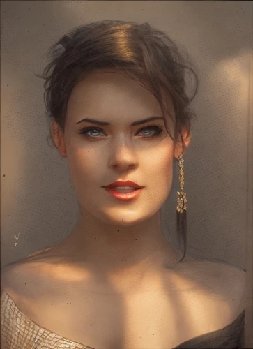 lara,daisy jazz isobel ridley,portrait background,custom portrait,romantic portrait,woman face,croft,katniss,female model,woman portrait,natural cosmetic,young woman,retro woman,ammo,cosmetic,woman's face,girl portrait,pretty young woman,vintage woman,cgi,Common,Common,Cartoon