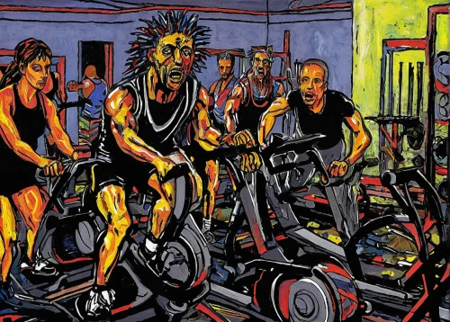 workout icons,indoor cycling,running machine,skull rowing,treadmill,fitness room,fitness center,exercise machine,workout equipment,indoor rower,exercise equipment,weightlifting machine,powerlifting,bike pop art,physical fitness,stationary bicycle,elliptical trainer,body-building,endurance sports,bodypump,Illustration,Realistic Fantasy,Realistic Fantasy 33