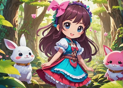 spring background,little bunny,easter background,bunnies,forest background,audubon's cottontail,japanese sakura background,springtime background,rabbits and hares,mountain cottontail,cottontail,bunny,little rabbit,rabbits,flower background,sakura background,miku maekawa,brown rabbit,hare trail,mikuru asahina,Illustration,Japanese style,Japanese Style 02