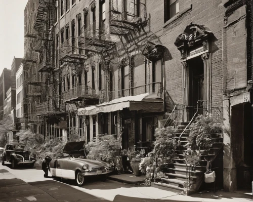 brownstone,1940s,1950s,old linden alley,1955 montclair,henry g marquand house,1920s,1940,tenement,row houses,street scene,1929,north american fraternity and sorority housing,1950's,1952,harlem,stieglitz,1926,1920's,new york streets,Illustration,Retro,Retro 21