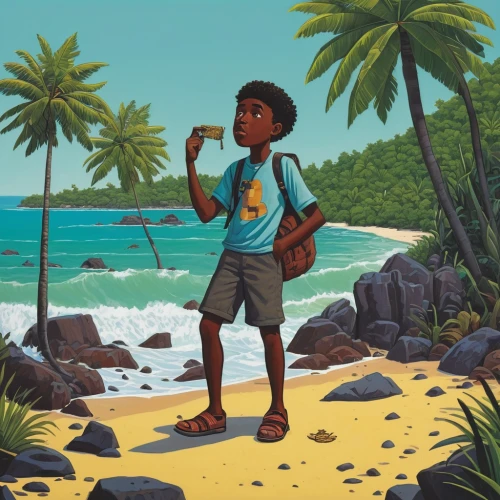 holding a coconut,mayotte,jamaica,kalua,haiti,fiji,coconuts on the beach,travel poster,ghana,seychelles,south pacific,island residents,digital nomads,dominica,king coconut,tropics,martinique,kids illustration,seychellois rupee,coconut trees,Conceptual Art,Daily,Daily 29