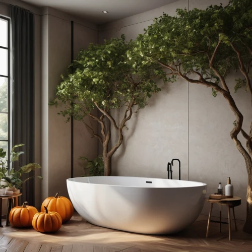 intensely green hornbeam wallpaper,ficus,seasonal autumn decoration,autumn decor,bathtub accessory,bathtub,luxury bathroom,autumn decoration,landscape designers sydney,tub,modern minimalist bathroom,bath,bath accessories,landscape design sydney,washbasin,californian white oak,wash basin,autumn motive,autumn idyll,bathroom,Photography,General,Natural