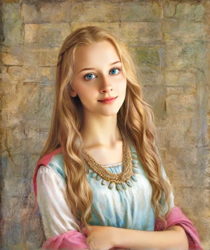 portrait of a girl,young girl,girl portrait,mystical portrait of a girl,fantasy portrait,young woman,girl in a historic way,girl with bread-and-butter,romantic portrait,rapunzel,girl in a long,jessamine,emile vernon,young lady,oil painting,girl with cloth,child portrait,oil painting on canvas,portrait of christi,blond girl