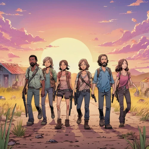 thewalkingdead,the dawn family,the walking dead,western film,western,seven citizens of the country,walking dead,sedge family,dead earth,farm pack,cg artwork,laurel family,travelers,rose family,walkers,balsam family,american frontier,would a background,trailer,album cover,Illustration,Japanese style,Japanese Style 02