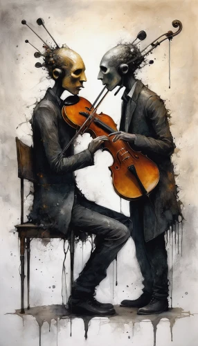 musicians,violinists,orchestra,violone,cello,violins,cellist,violin player,instrument music,symphony orchestra,violin,violist,bass violin,musical ensemble,orchesta,double bass,playing the violin,symphony,piece of music,string instruments,Illustration,Abstract Fantasy,Abstract Fantasy 18