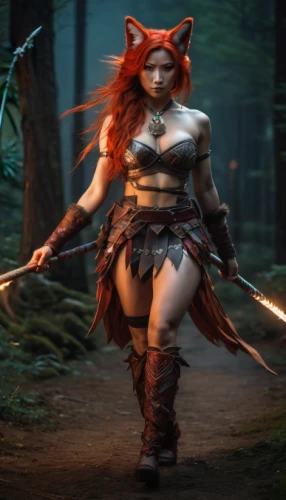 cat warrior,huntress,female warrior,red riding hood,redfox,fox,warrior woman,little red riding hood,fantasy warrior,firestar,red fox,massively multiplayer online role-playing game,fae,swordswoman,garden-fox tail,a fox,child fox,foxes,fantasy picture,fox hunting