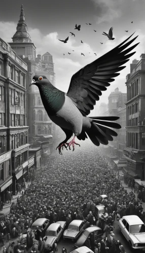 city pigeon,pigeon flight,pigeon flying,city pigeons,feral pigeons,street pigeon,street pigeons,a flock of pigeons,migrate,pigeon scabiosis,migration,pigeons,homing pigeon,carrier pigeon,big pigeon,pigeon,pigeon birds,pigeons and doves,doves and pigeons,photomontage,Photography,Black and white photography,Black and White Photography 11