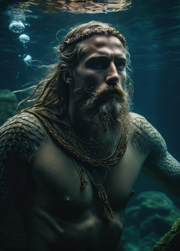 aquaman,god of the sea,sea god,poseidon,merman,poseidon god face,the man in the water,underwater background,viking,valhalla,biblical narrative characters,sadhu,indian sadhu,el mar,sea man,under the water,sadhus,leonardo,mergus,odin,Photography,Artistic Photography,Artistic Photography 01